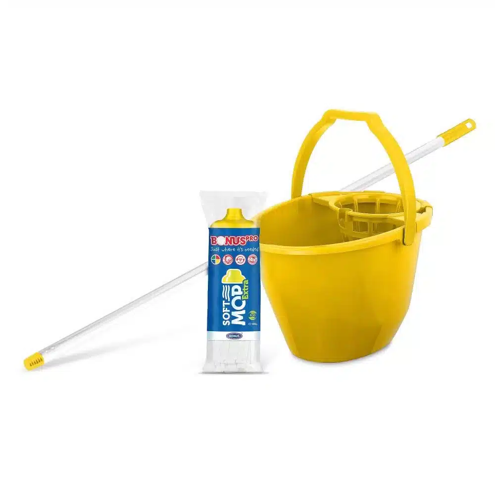 bonus-felmoso-szett-vodor-sarga-11l-csavaro-kosar-felmoso-nyel-120cm-softmop-160gr Bonus Felmosó szett-vödör SÁRGA 11L csavaró kosár, felmosó nyél 120cm Softmop 160gr