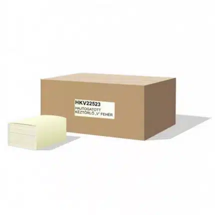 V hajtogatott kéztörlő 2 rétegű, fehér, 25x23cm,