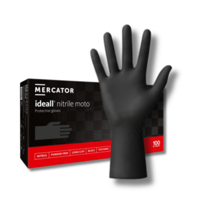 MERCATOR Ideall nitrile kesztyű moto long black 100db/doboz-2
