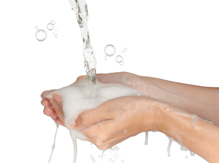 Habszappan használata kézmosás közben